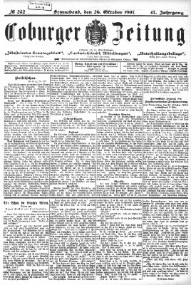 Coburger Zeitung Samstag 26. Oktober 1907