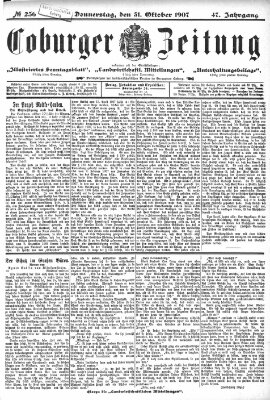 Coburger Zeitung Donnerstag 31. Oktober 1907