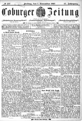 Coburger Zeitung Freitag 1. November 1907