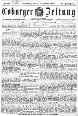 Coburger Zeitung Sonntag 3. November 1907