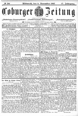 Coburger Zeitung Mittwoch 6. November 1907