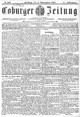 Coburger Zeitung Freitag 8. November 1907