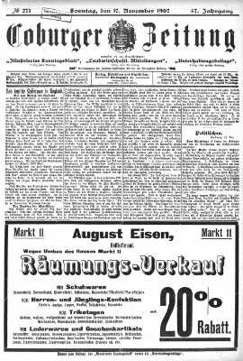 Coburger Zeitung Sonntag 17. November 1907