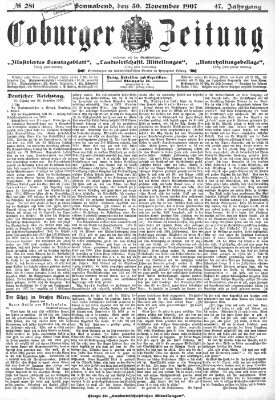 Coburger Zeitung Samstag 30. November 1907