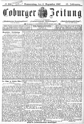 Coburger Zeitung Donnerstag 5. Dezember 1907