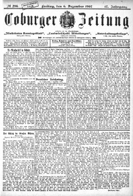 Coburger Zeitung Freitag 6. Dezember 1907