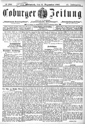 Coburger Zeitung Mittwoch 11. Dezember 1907