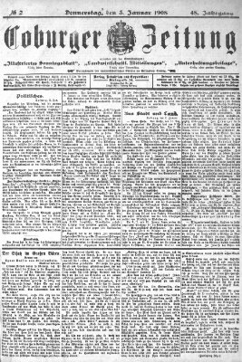 Coburger Zeitung Freitag 3. Januar 1908