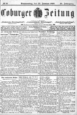 Coburger Zeitung Donnerstag 23. Januar 1908