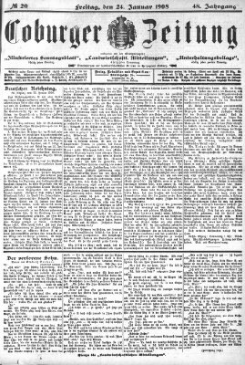 Coburger Zeitung Freitag 24. Januar 1908