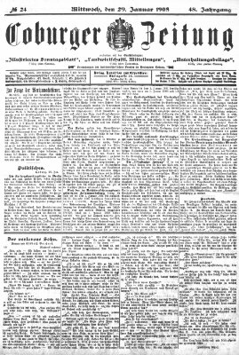 Coburger Zeitung Mittwoch 29. Januar 1908