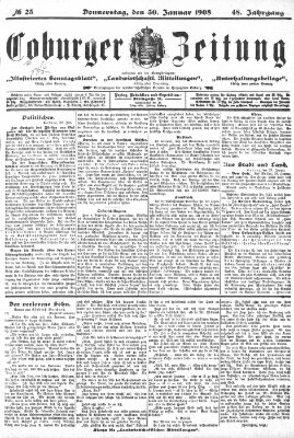 Coburger Zeitung Donnerstag 30. Januar 1908