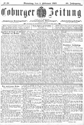 Coburger Zeitung Dienstag 4. Februar 1908