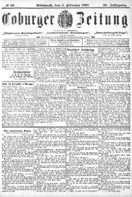 Coburger Zeitung Mittwoch 5. Februar 1908