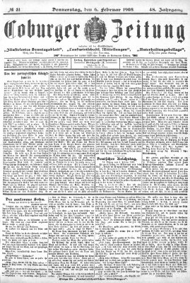 Coburger Zeitung Donnerstag 6. Februar 1908