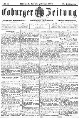 Coburger Zeitung Mittwoch 26. Februar 1908