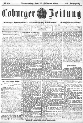 Coburger Zeitung Donnerstag 27. Februar 1908