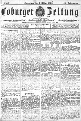 Coburger Zeitung Sonntag 1. März 1908