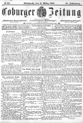 Coburger Zeitung Mittwoch 11. März 1908