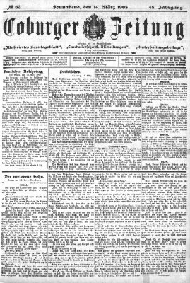 Coburger Zeitung Samstag 14. März 1908