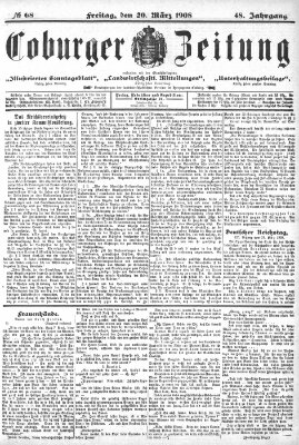 Coburger Zeitung Freitag 20. März 1908