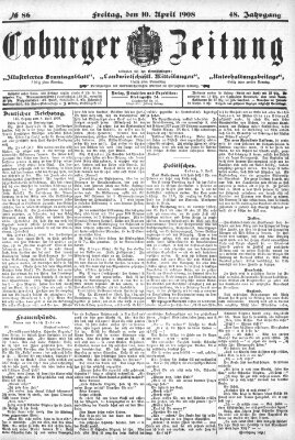 Coburger Zeitung Freitag 10. April 1908