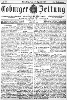 Coburger Zeitung Sonntag 12. April 1908