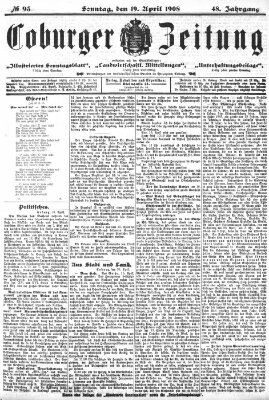 Coburger Zeitung Sonntag 19. April 1908