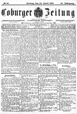 Coburger Zeitung Freitag 24. April 1908