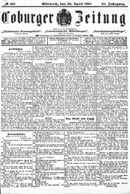 Coburger Zeitung Mittwoch 29. April 1908