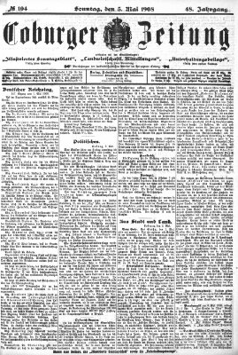 Coburger Zeitung Sonntag 3. Mai 1908