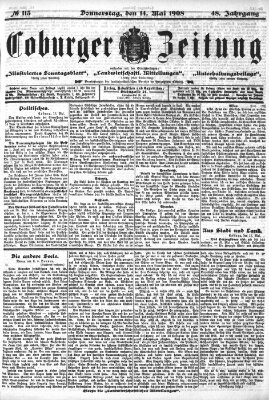 Coburger Zeitung Donnerstag 14. Mai 1908