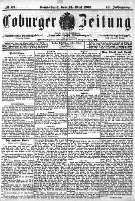 Coburger Zeitung Samstag 23. Mai 1908