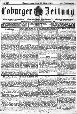 Coburger Zeitung Donnerstag 28. Mai 1908