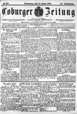 Coburger Zeitung Dienstag 2. Juni 1908