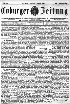 Coburger Zeitung Freitag 12. Juni 1908