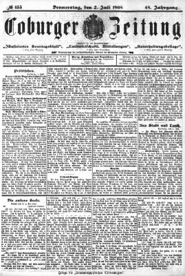 Coburger Zeitung Donnerstag 2. Juli 1908