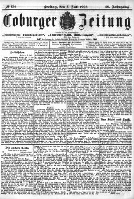 Coburger Zeitung Freitag 3. Juli 1908