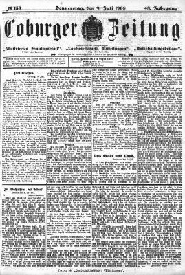 Coburger Zeitung Donnerstag 9. Juli 1908