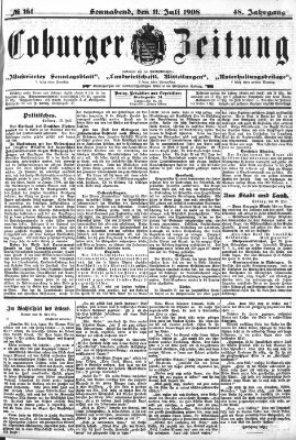 Coburger Zeitung Samstag 11. Juli 1908