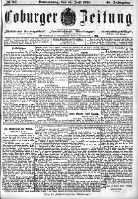 Coburger Zeitung Donnerstag 16. Juli 1908