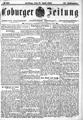 Coburger Zeitung Freitag 17. Juli 1908