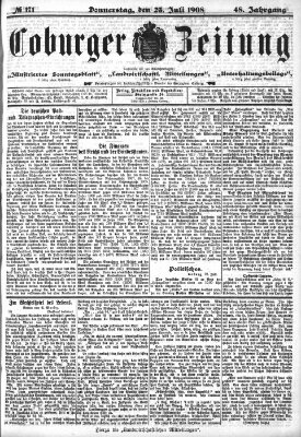 Coburger Zeitung Donnerstag 23. Juli 1908