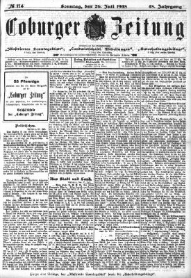 Coburger Zeitung Sonntag 26. Juli 1908