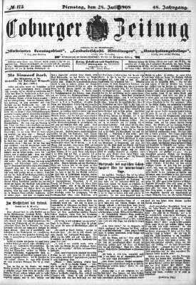 Coburger Zeitung Dienstag 28. Juli 1908