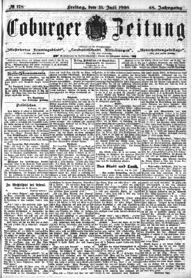 Coburger Zeitung Freitag 31. Juli 1908