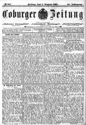 Coburger Zeitung Freitag 7. August 1908