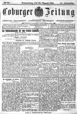 Coburger Zeitung Donnerstag 20. August 1908