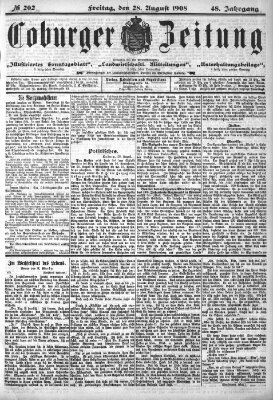 Coburger Zeitung Freitag 28. August 1908