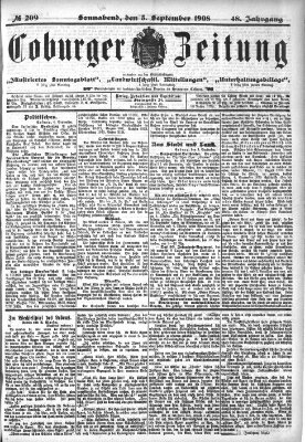 Coburger Zeitung Samstag 5. September 1908